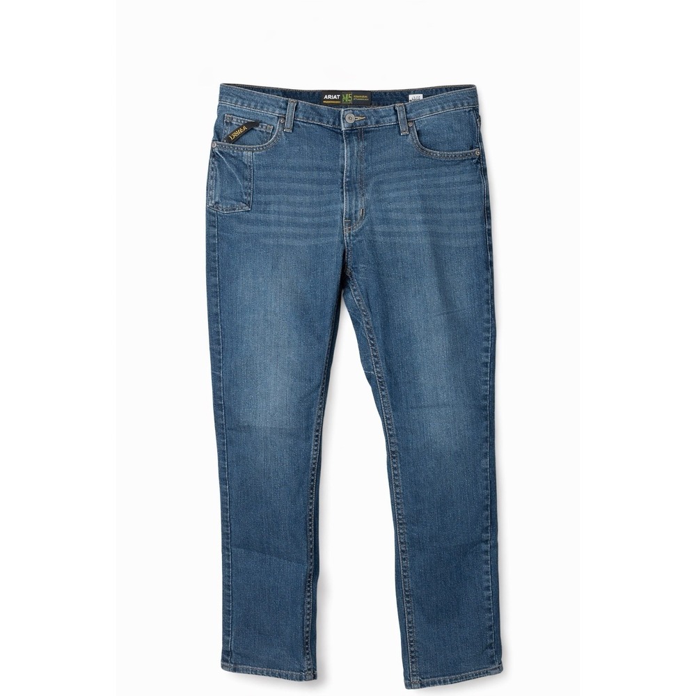 Ariat Rebar M5 Jeans Mens 40x32 Blue Straight Fit Straight‎ Leg Work Denim